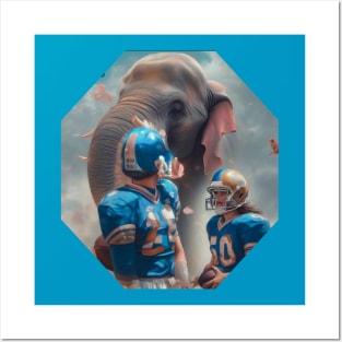 American football elephant thunder Posters and Art